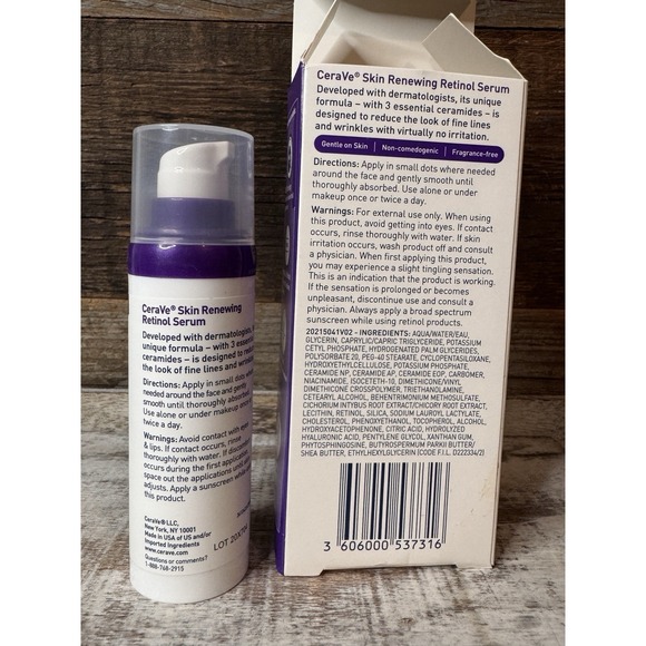 CeraVe Skin Renewing Retinol Face Serum – 1 oz | Stocking Stuffer Gift Idea - Picture 4 of 5